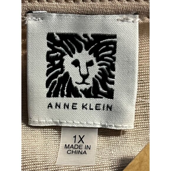 Anne Klein Plus Size Womens 2-fer Top Blouse Gold Sequin Scoop Long Sleeve New - Picture 7 of 10